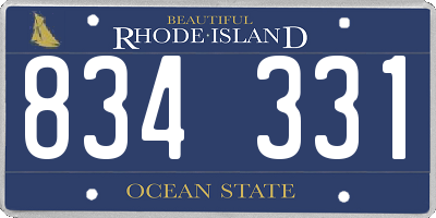 RI license plate 834331