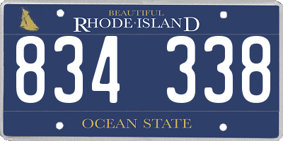 RI license plate 834338