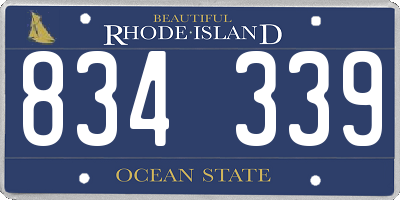 RI license plate 834339