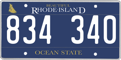 RI license plate 834340