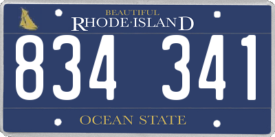 RI license plate 834341