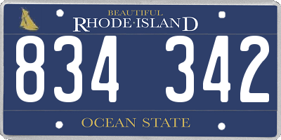 RI license plate 834342