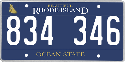 RI license plate 834346