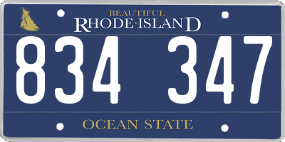 RI license plate 834347