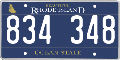 RI license plate 834348