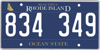 RI license plate 834349