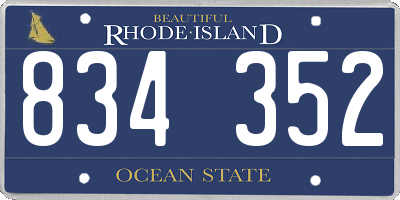 RI license plate 834352