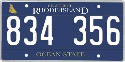 RI license plate 834356