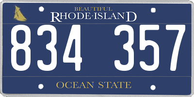 RI license plate 834357