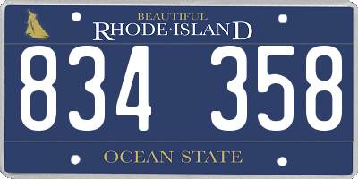RI license plate 834358