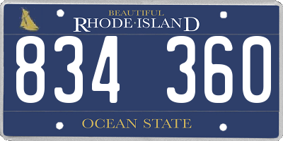 RI license plate 834360
