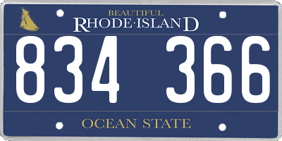 RI license plate 834366
