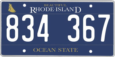 RI license plate 834367