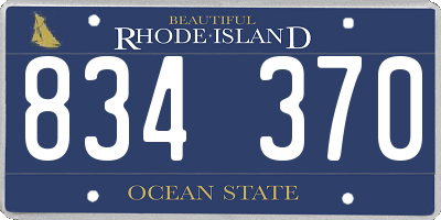 RI license plate 834370