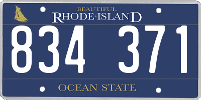 RI license plate 834371