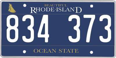RI license plate 834373