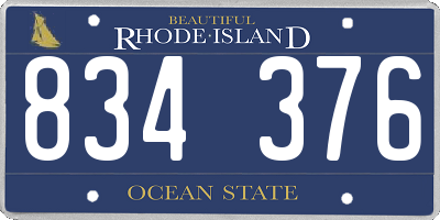 RI license plate 834376