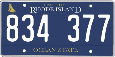 RI license plate 834377
