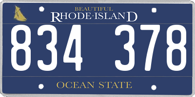 RI license plate 834378