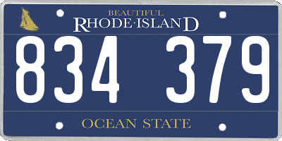 RI license plate 834379
