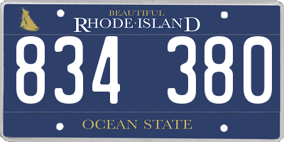 RI license plate 834380