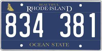 RI license plate 834381