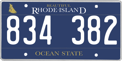 RI license plate 834382