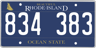 RI license plate 834383