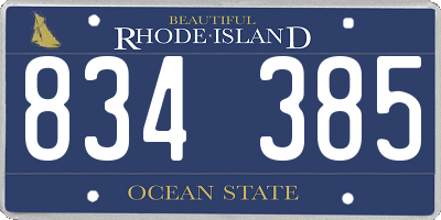 RI license plate 834385