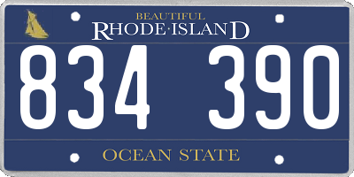 RI license plate 834390