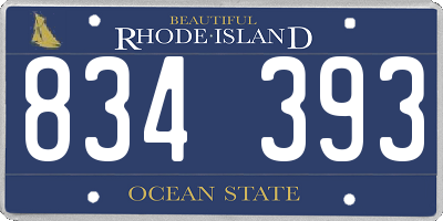 RI license plate 834393