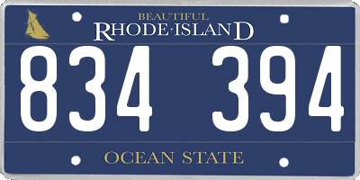 RI license plate 834394