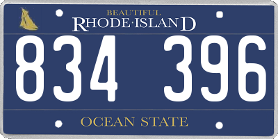 RI license plate 834396