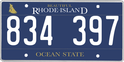 RI license plate 834397