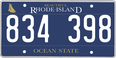 RI license plate 834398