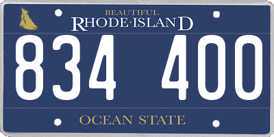 RI license plate 834400