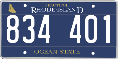 RI license plate 834401