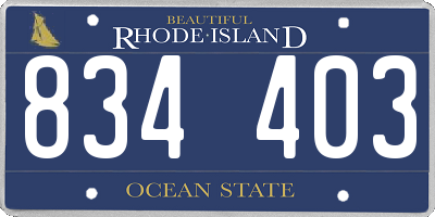 RI license plate 834403
