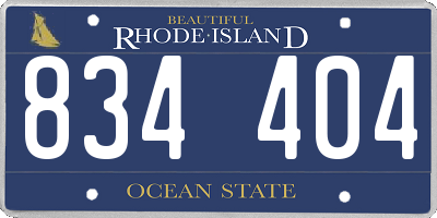 RI license plate 834404