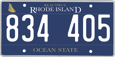 RI license plate 834405