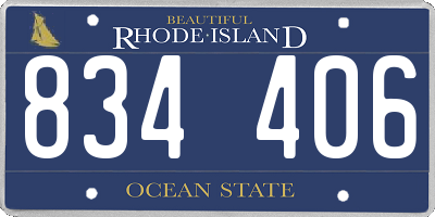 RI license plate 834406