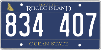 RI license plate 834407