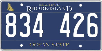 RI license plate 834426