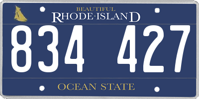 RI license plate 834427