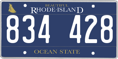 RI license plate 834428
