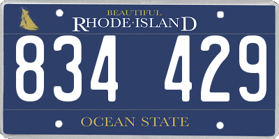 RI license plate 834429