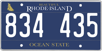 RI license plate 834435