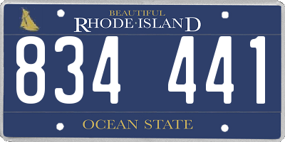 RI license plate 834441