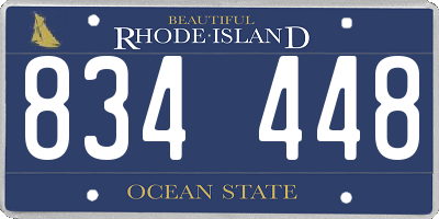 RI license plate 834448