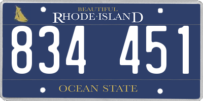 RI license plate 834451